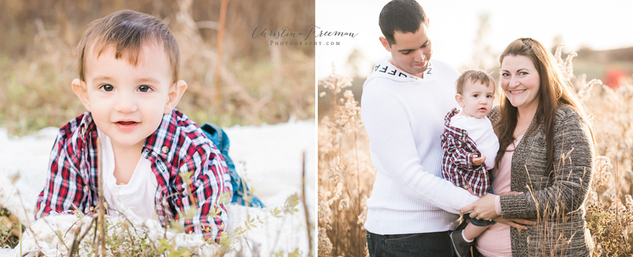 Family in field. Family Photographer Christina Freeman Photography serving Northbrook, Glenview and Evanston